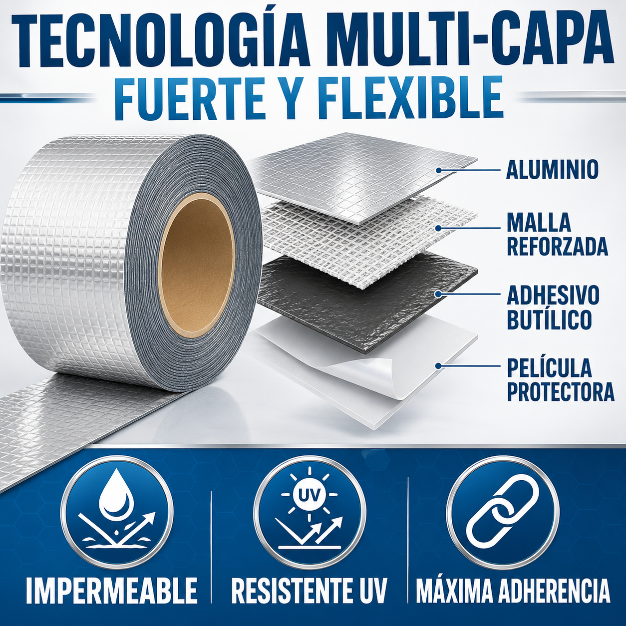 🔥 LIQUIDACIÓN DE STOCK: Cinta Asfáltica Impermeable  10cm x 5m