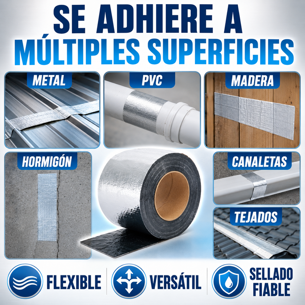 🔥 LIQUIDACIÓN DE STOCK: Cinta Asfáltica Impermeable  10cm x 5m
