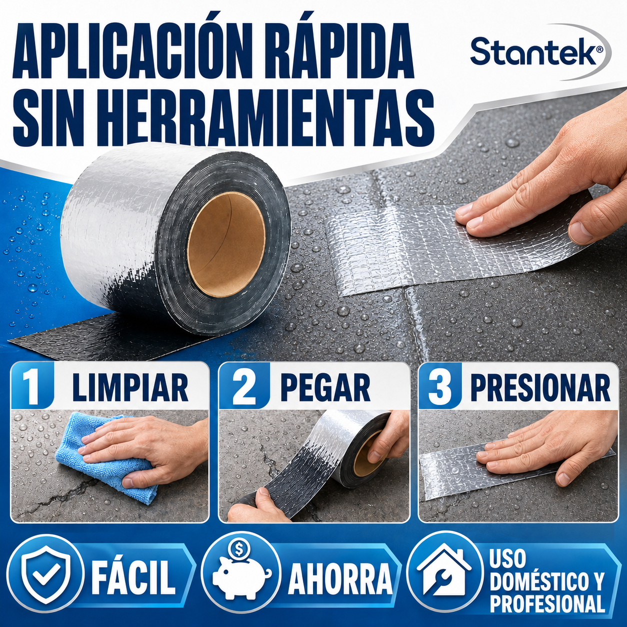 🔥 LIQUIDACIÓN DE STOCK: Cinta Asfáltica Impermeable  10cm x 5m