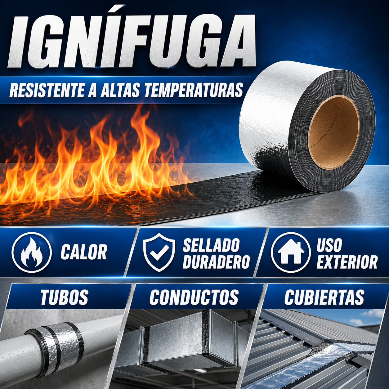 🔥 LIQUIDACIÓN DE STOCK: Cinta Asfáltica Impermeable  10cm x 5m