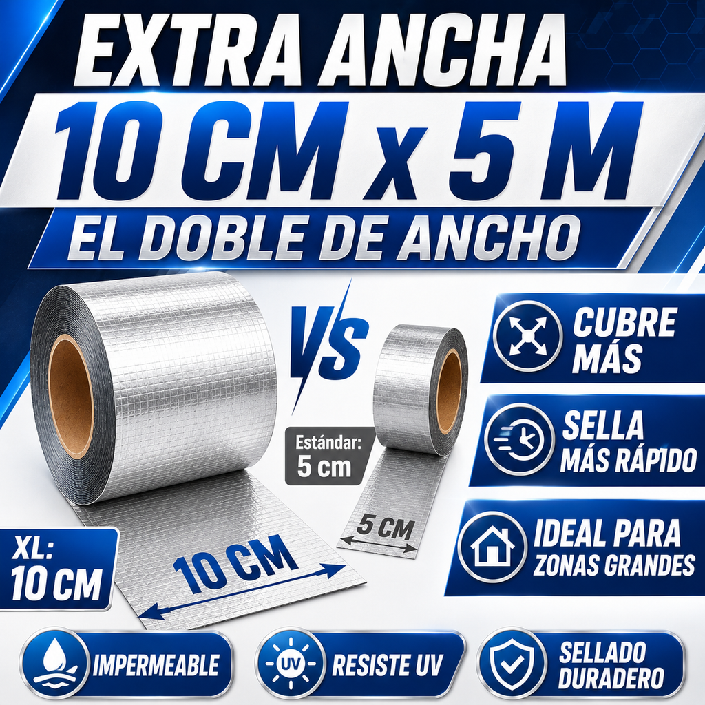 🔥 LIQUIDACIÓN DE STOCK: Cinta Asfáltica Impermeable  10cm x 5m